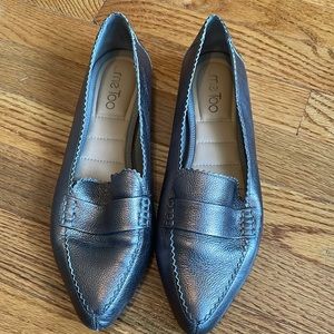 Me Too gold leather flats